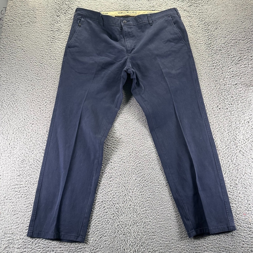 Dockers Ultimate Pant Mens 38x30 Blue Cotton Chino Straight Leg Preppy Business